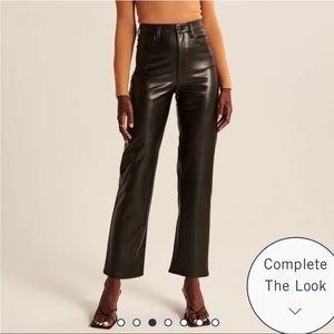 ABERCROMBIE • Curve Love Ankle Length Faux Leather Pants